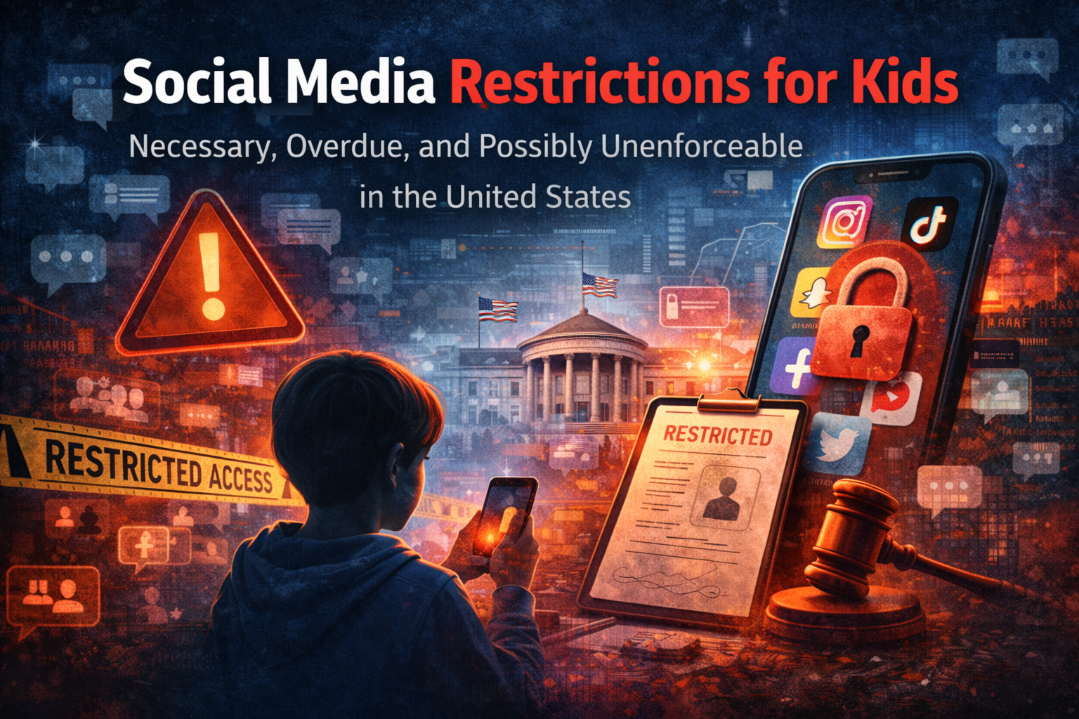 Social Media Restrictions for Kids: Necessary, Overdue, and Possibly Unenforceable in the United States